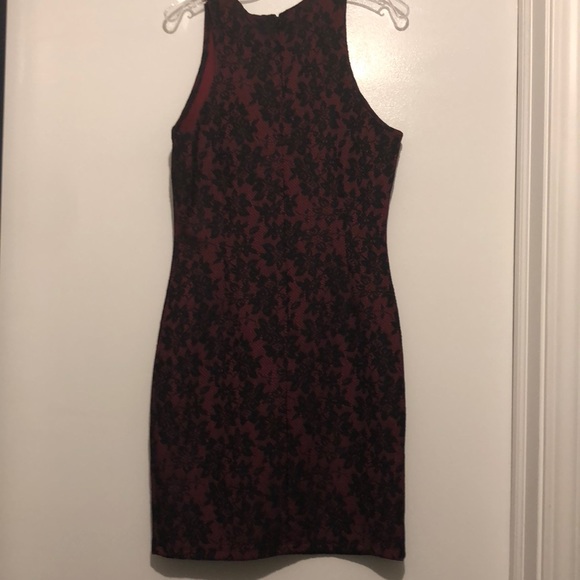Red & Black lace Short Party Homecoming/Prom Dress - Picture 4 of 5